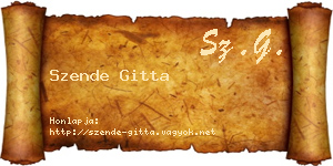 Szende Gitta névjegykártya